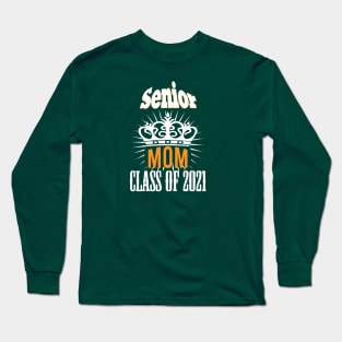 FASHGL Senior Mom T-Shirt Women Class of 2021 Tee Cute Heart Long Sleeve T-Shirt